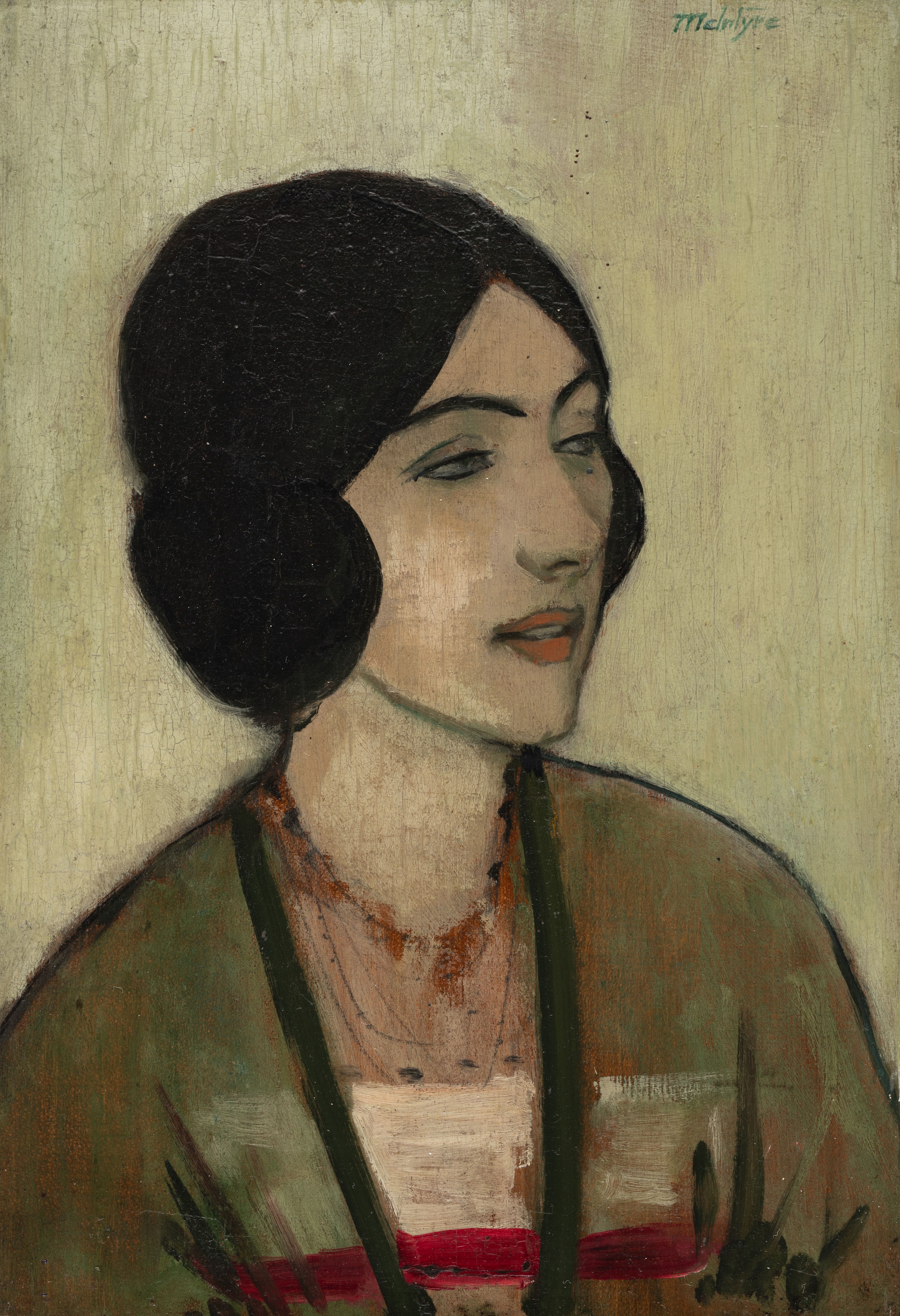 Raymond McIntyre, Woman in Chiffon Jacket, c.1914. Auckland Art Gallery Toi o Tāmaki, promised gift of Greg J Moyle Foundation  through the Auckland Art Gallery Foundation.jpg